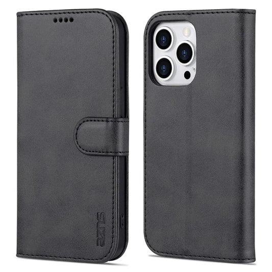 AZNS For iPhone 16 Pro Max Case PU Leather Wallet Phone Cover