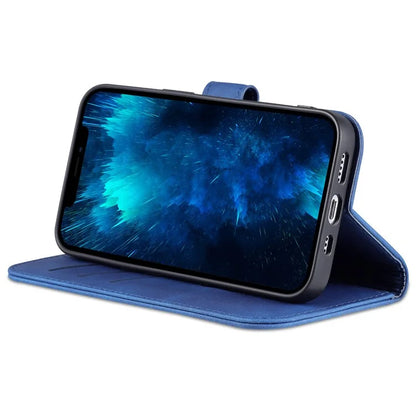 AZNS For iPhone 16 Pro Wallet Case Shockproof PU Leather Phone Cover