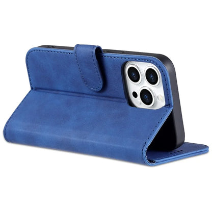 AZNS For iPhone 16 Pro Wallet Case Shockproof PU Leather Phone Cover