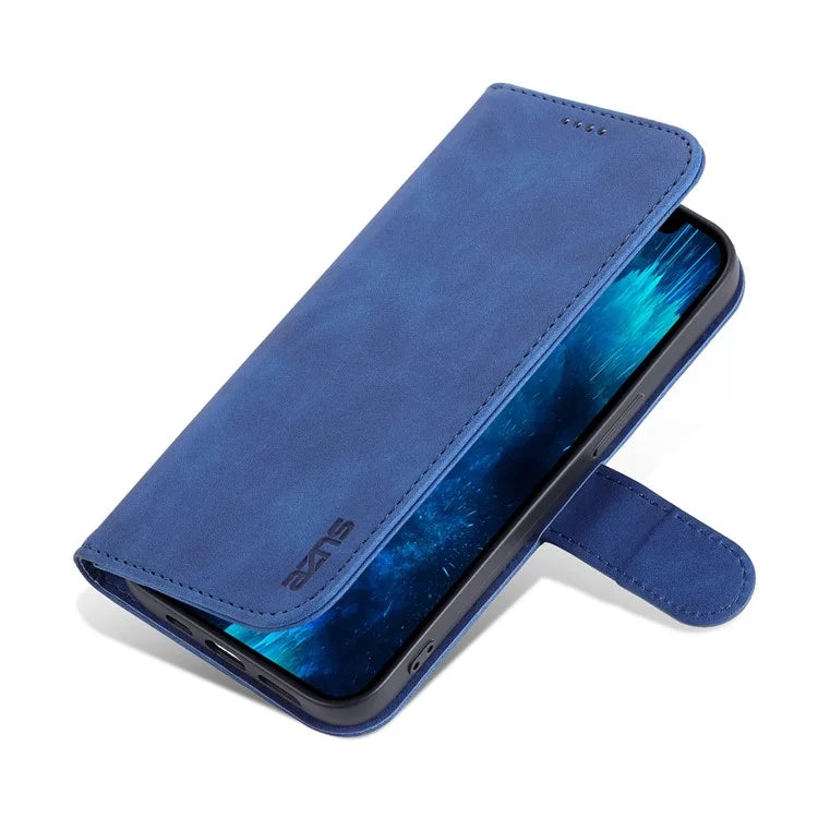 AZNS For iPhone 16 Pro Wallet Case Shockproof PU Leather Phone Cover