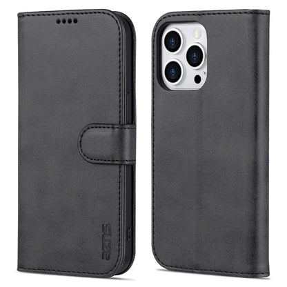 AZNS For iPhone 16 Pro Wallet Case Shockproof PU Leather Phone Cover