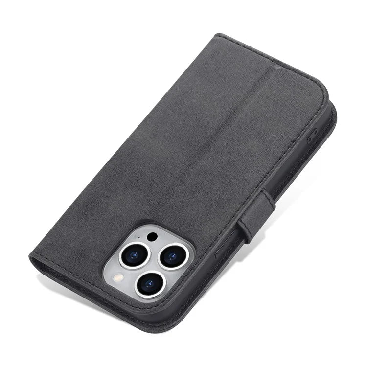 AZNS For iPhone 16 Pro Wallet Case Shockproof PU Leather Phone Cover