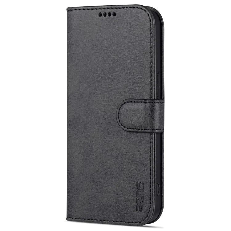 AZNS For iPhone 16 Pro Wallet Case Shockproof PU Leather Phone Cover