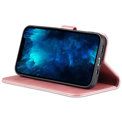 AZNS For iPhone 16 Pro Wallet Case Shockproof PU Leather Phone Cover