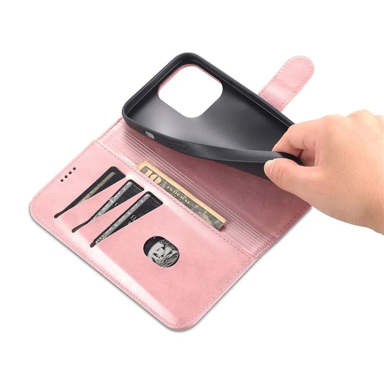 AZNS For iPhone 16 Pro Wallet Case Shockproof PU Leather Phone Cover