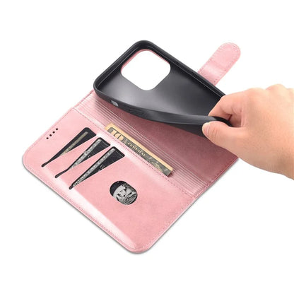 AZNS For iPhone 16 Pro Wallet Case Shockproof PU Leather Phone Cover