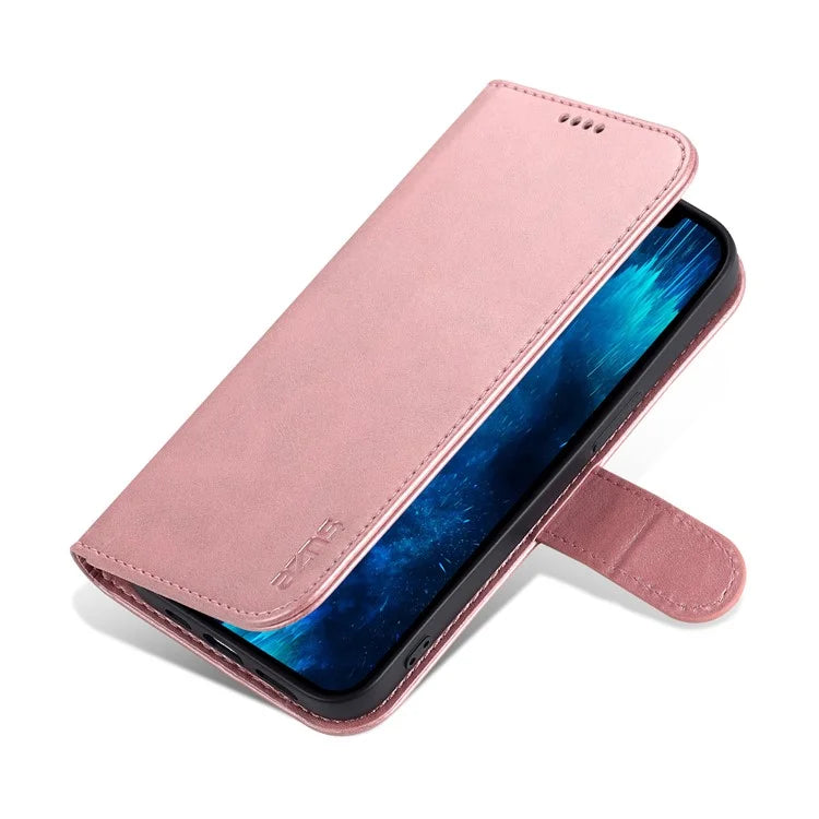 AZNS For iPhone 16 Pro Wallet Case Shockproof PU Leather Phone Cover