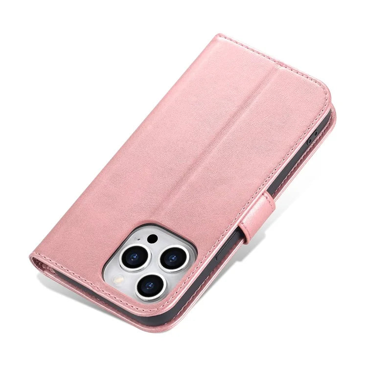 AZNS For iPhone 16 Pro Wallet Case Shockproof PU Leather Phone Cover