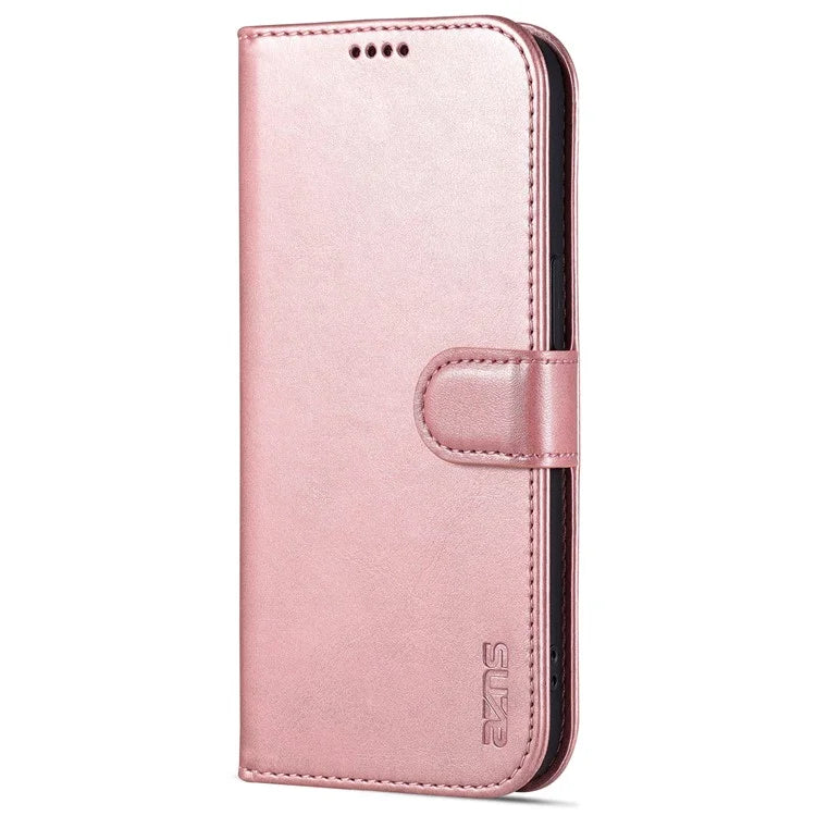 AZNS For iPhone 16 Pro Wallet Case Shockproof PU Leather Phone Cover