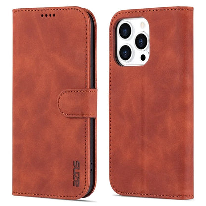 AZNS For iPhone 16 Pro Wallet Case Shockproof PU Leather Phone Cover