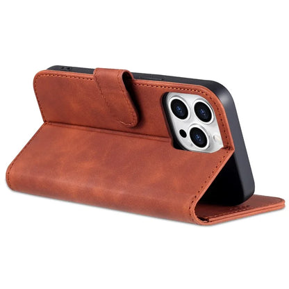 AZNS For iPhone 16 Pro Wallet Case Shockproof PU Leather Phone Cover