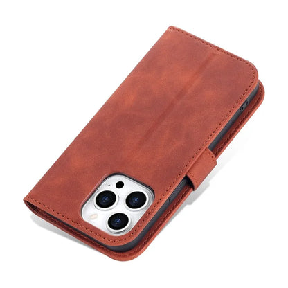 AZNS For iPhone 16 Pro Wallet Case Shockproof PU Leather Phone Cover
