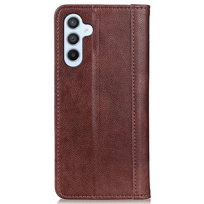 For Samsung Galaxy M35 5G Stand Case Split Leather Litchi Texture Wallet Phone Cover