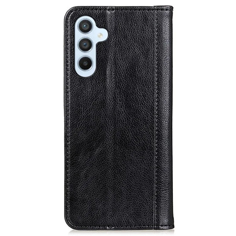 For Samsung Galaxy M35 5G Stand Case Split Leather Litchi Texture Wallet Phone Cover