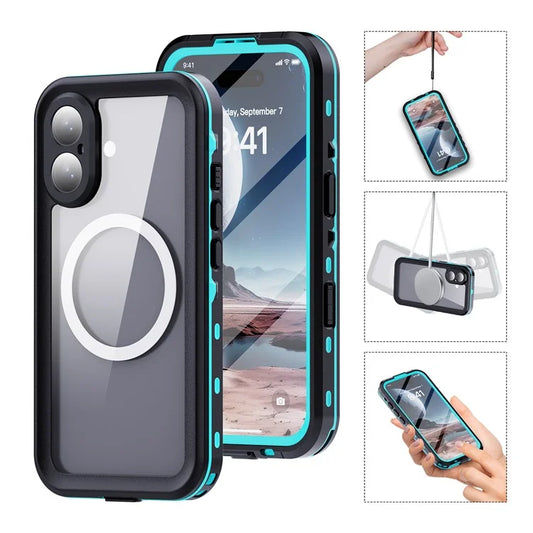 REDPEPPER Dot+ Series For iPhone 16 Phone Case Compatible with MagSafe IP68 Waterproof Clear Phone Cover