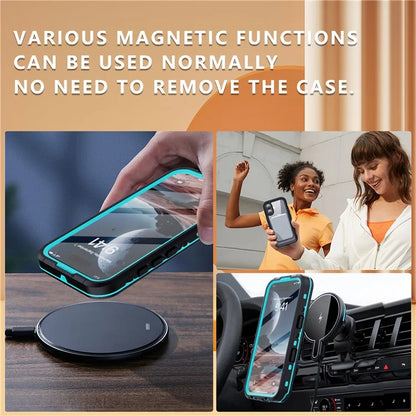 REDPEPPER Dot+ Series For iPhone 16 Phone Case Compatible with MagSafe IP68 Waterproof Clear Phone Cover