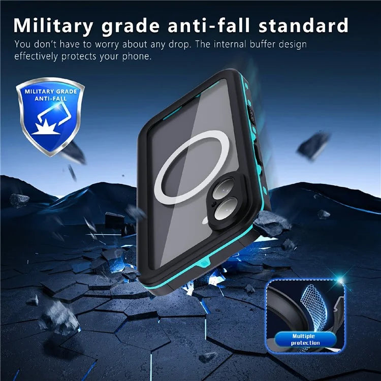 REDPEPPER Dot+ Series For iPhone 16 Phone Case Compatible with MagSafe IP68 Waterproof Clear Phone Cover