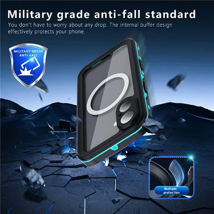 REDPEPPER Dot+ Series For iPhone 16 Phone Case Compatible with MagSafe IP68 Waterproof Clear Phone Cover