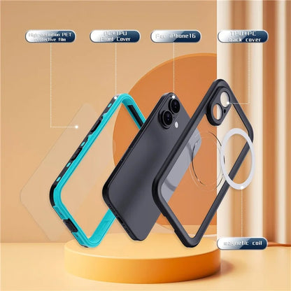 REDPEPPER Dot+ Series For iPhone 16 Phone Case Compatible with MagSafe IP68 Waterproof Clear Phone Cover