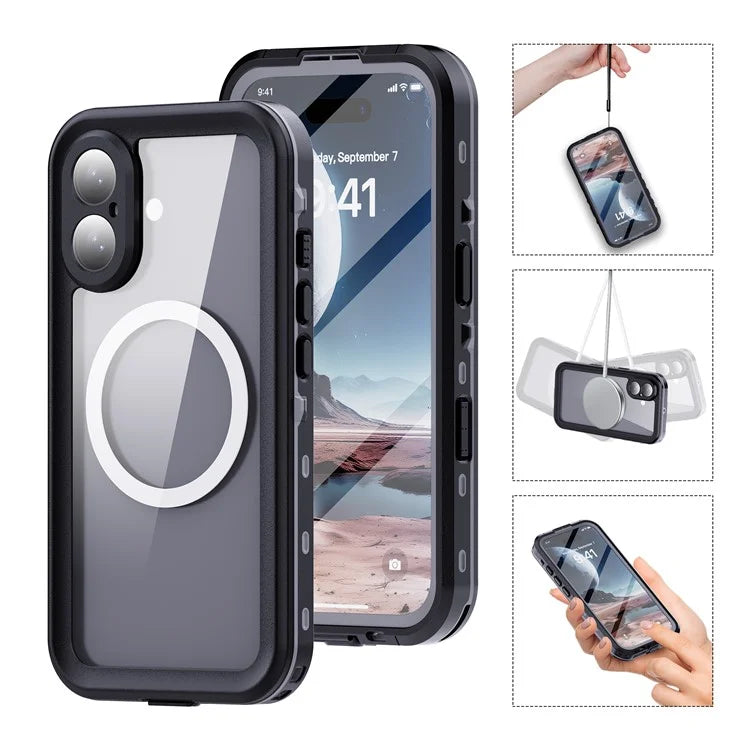 REDPEPPER Dot+ Series For iPhone 16 Phone Case Compatible with MagSafe IP68 Waterproof Clear Phone Cover