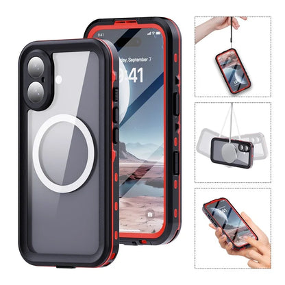 REDPEPPER Dot+ Series For iPhone 16 Phone Case Compatible with MagSafe IP68 Waterproof Clear Phone Cover