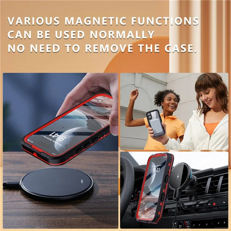 REDPEPPER Dot+ Series For iPhone 16 Phone Case Compatible with MagSafe IP68 Waterproof Clear Phone Cover