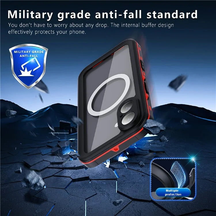 REDPEPPER Dot+ Series For iPhone 16 Phone Case Compatible with MagSafe IP68 Waterproof Clear Phone Cover
