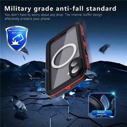 REDPEPPER Dot+ Series For iPhone 16 Phone Case Compatible with MagSafe IP68 Waterproof Clear Phone Cover