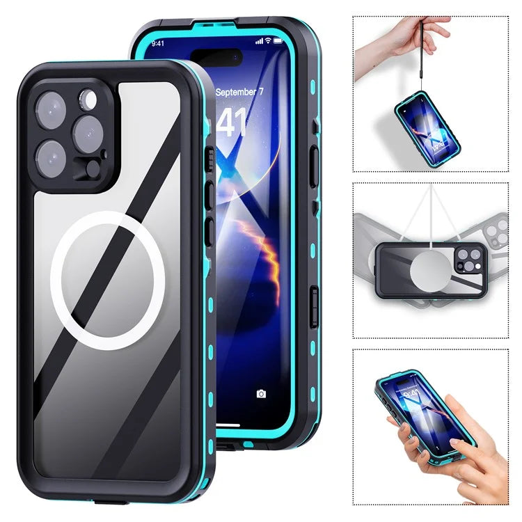 REDPEPPER Dot+ Series For iPhone 16 Pro Max Phone Case Compatible with MagSafe IP68 Waterproof Clear Phone Cover