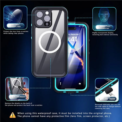 REDPEPPER Dot+ Series For iPhone 16 Pro Max Phone Case Compatible with MagSafe IP68 Waterproof Clear Phone Cover