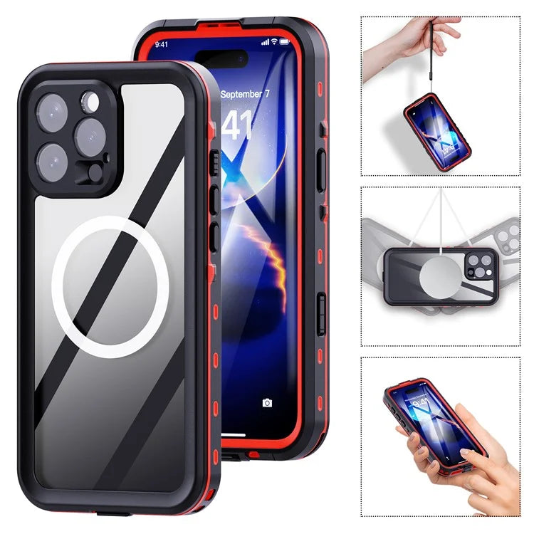 REDPEPPER Dot+ Series For iPhone 16 Pro Max Phone Case Compatible with MagSafe IP68 Waterproof Clear Phone Cover