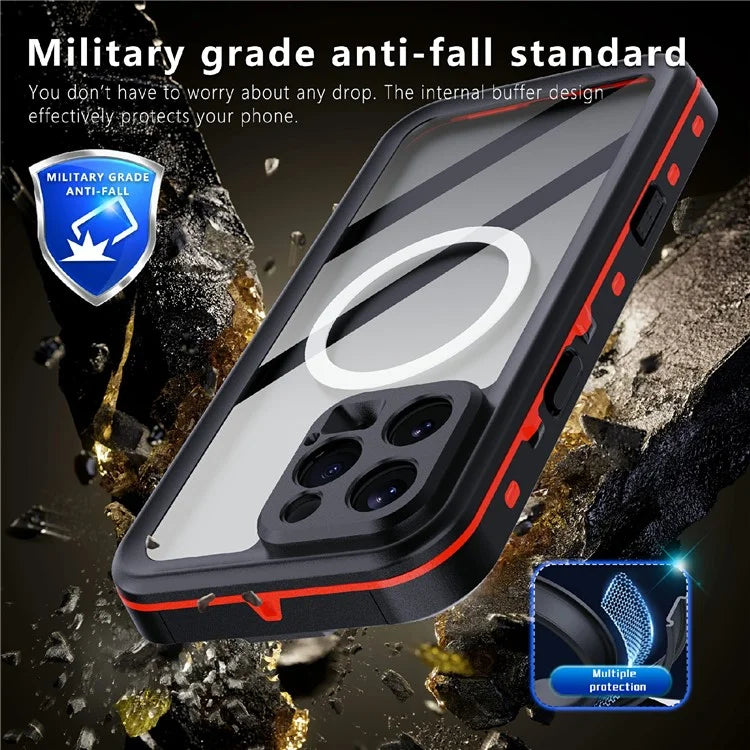 REDPEPPER Dot+ Series For iPhone 16 Pro Max Phone Case Compatible with MagSafe IP68 Waterproof Clear Phone Cover