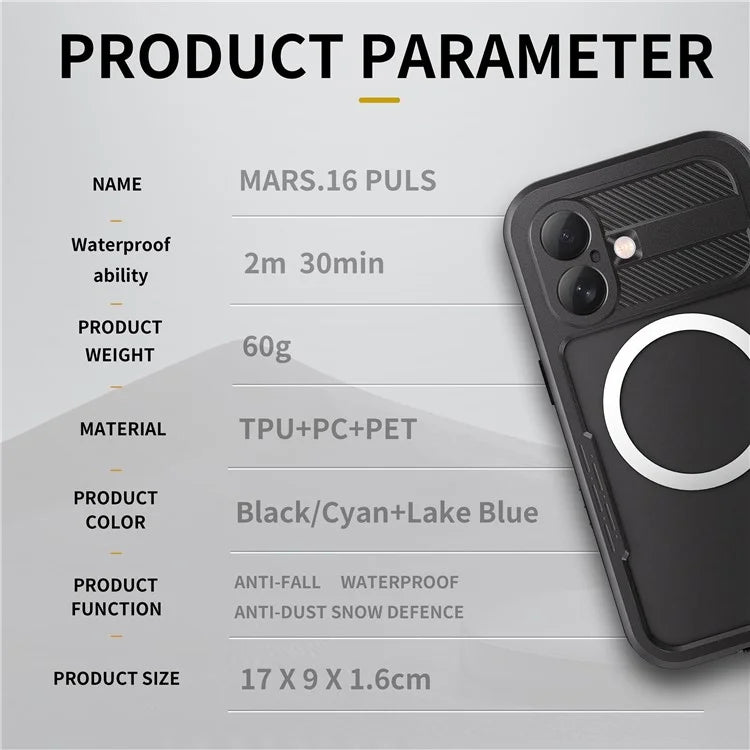 REDPEPPER For iPhone 16 Plus Case Compatible with MagSafe IP68 Waterproof Clear Phone Cover