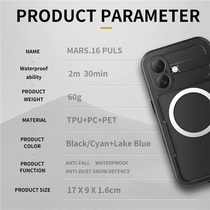 REDPEPPER For iPhone 16 Plus Case Compatible with MagSafe IP68 Waterproof Clear Phone Cover