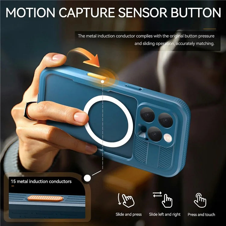 REDPEPPER For iPhone 16 Pro Case Compatible with MagSafe IP68 Waterproof Clear Phone Cover - Cyan+Lake Blue