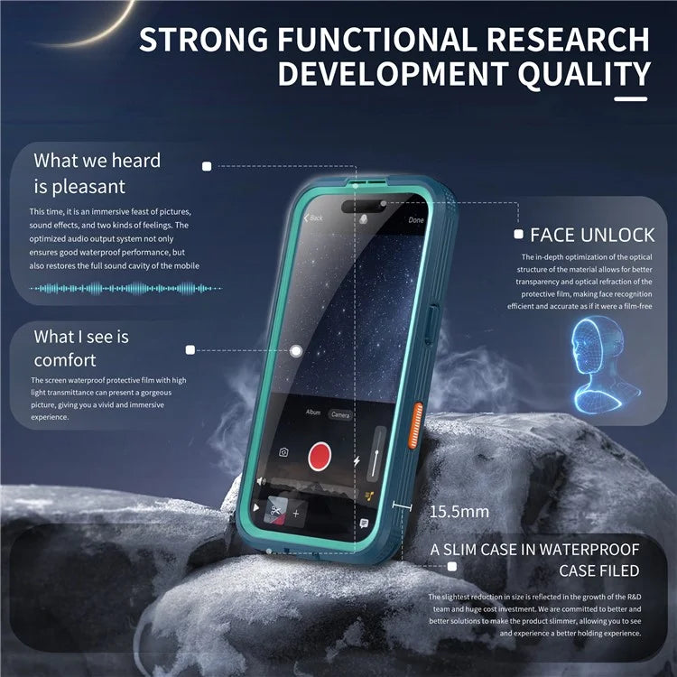 REDPEPPER For iPhone 16 Phone Case Compatible with MagSafe IP68 Waterproof Clear Phone Cover