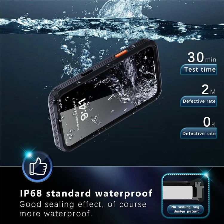 SHELLBOX For iPhone 16 Pro Max Case Compatible with MagSafe IP68 Waterproof Clear Phone Cover