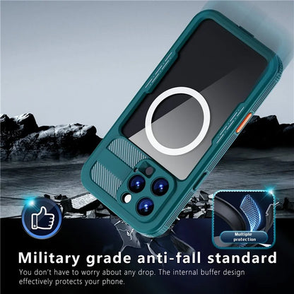 SHELLBOX For iPhone 16 Pro Max Case Compatible with MagSafe IP68 Waterproof Clear Phone Cover