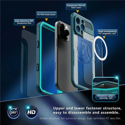 SHELLBOX For iPhone 16 Pro Max Case Compatible with MagSafe IP68 Waterproof Clear Phone Cover