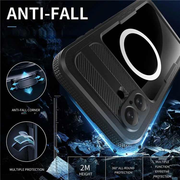 SHELLBOX For iPhone 16 Plus Case Compatible with MagSafe IP68 Waterproof Clear Phone Cover