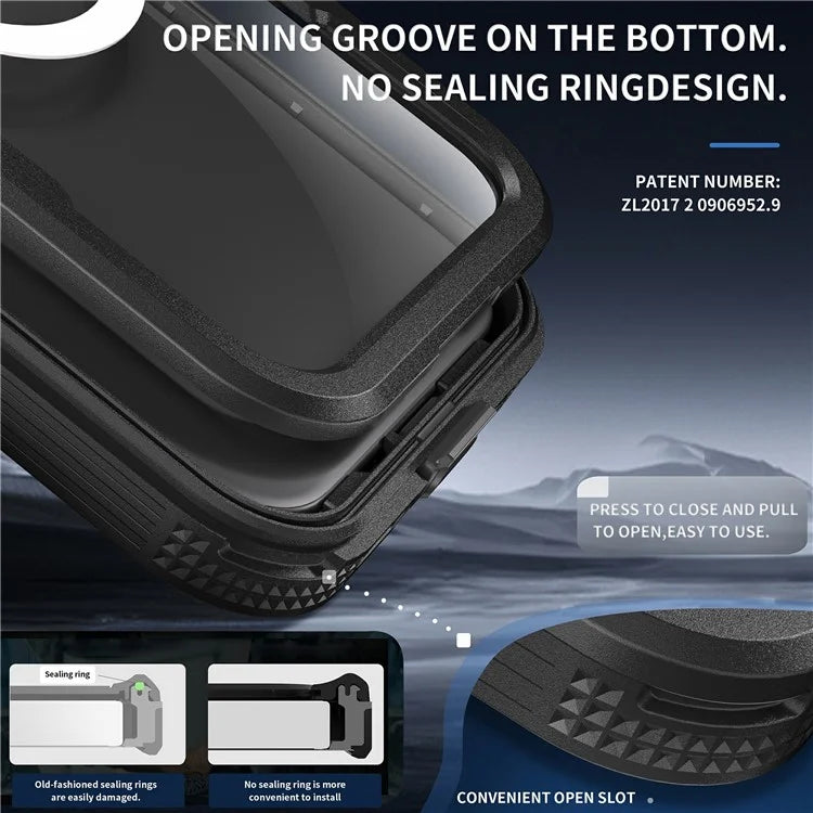 SHELLBOX For iPhone 16 Case Compatible with MagSafe IP68 Waterproof Clear Phone Cover