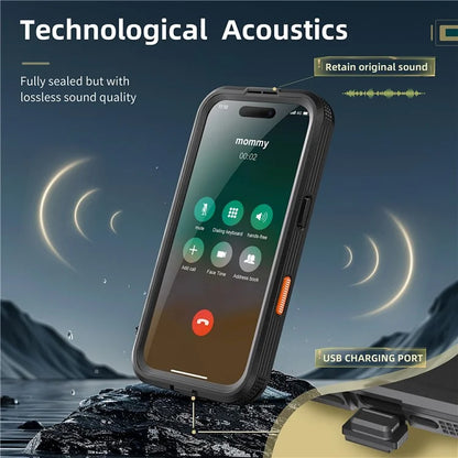 SHELLBOX For iPhone 16 Case Compatible with MagSafe IP68 Waterproof Clear Phone Cover