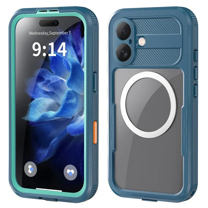 SHELLBOX For iPhone 16 Case Compatible with MagSafe IP68 Waterproof Clear Phone Cover