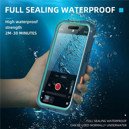 SHELLBOX For iPhone 16 Case Compatible with MagSafe IP68 Waterproof Clear Phone Cover