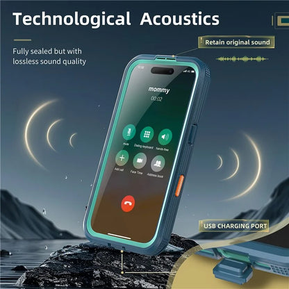 SHELLBOX For iPhone 16 Case Compatible with MagSafe IP68 Waterproof Clear Phone Cover