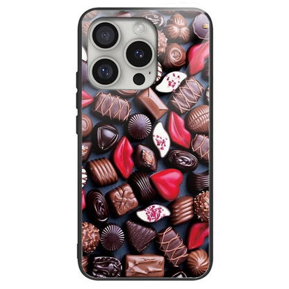 For iPhone 16 Pro Max Case Pattern Printing Anti-Drop Tempered Glass+TPU Phone Cover