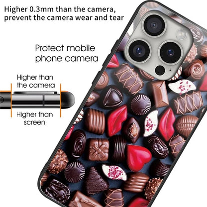 For iPhone 16 Pro Max Case Pattern Printing Anti-Drop Tempered Glass+TPU Phone Cover