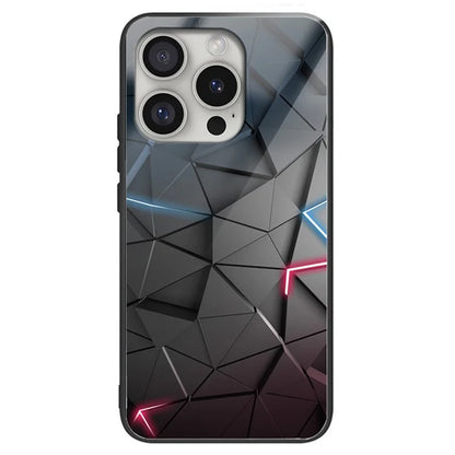 For iPhone 16 Pro Max Shockproof Case Pattern Printing Tempered Glass TPU Phone Cover