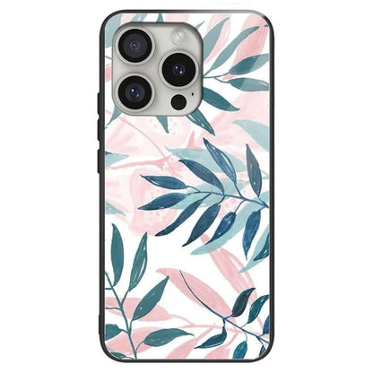 For iPhone 16 Pro Max Shockproof Case Pattern Printing Tempered Glass TPU Phone Cover