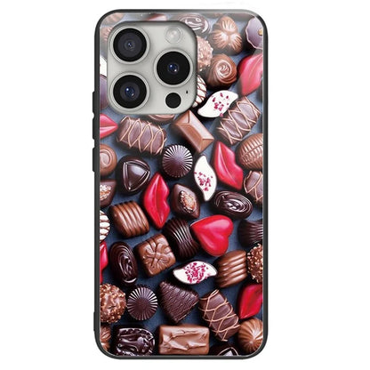 For iPhone 16 Pro Max Shockproof Case Pattern Printing Tempered Glass TPU Phone Cover